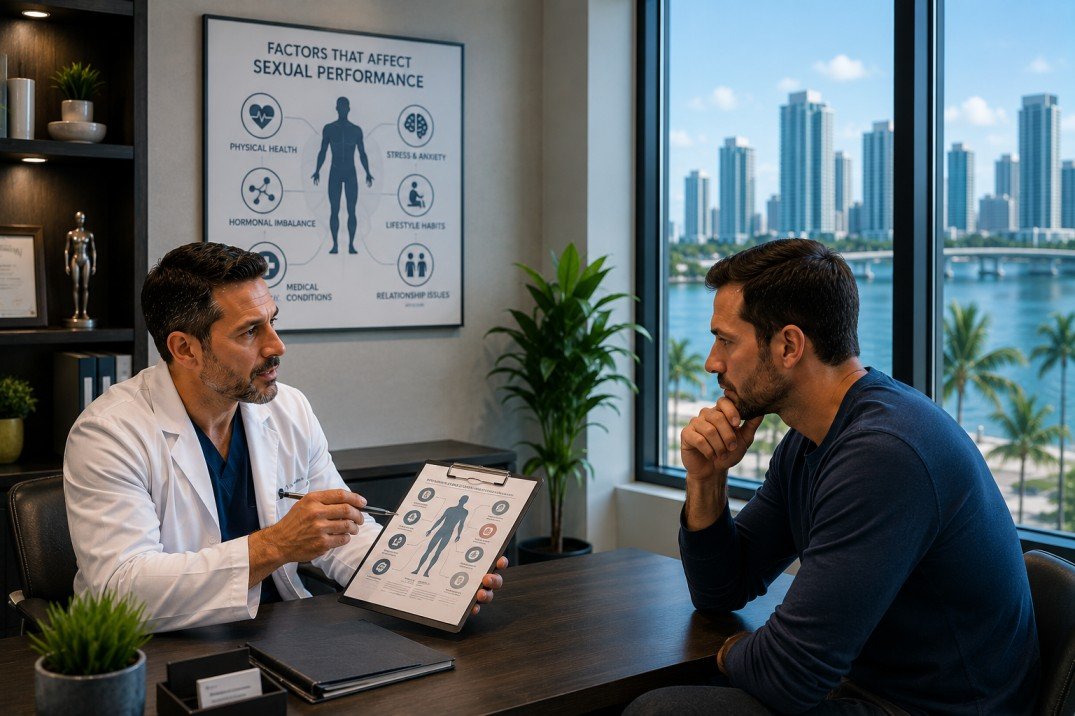 Medical illustration representing the hidden causes of poor male sexual performance