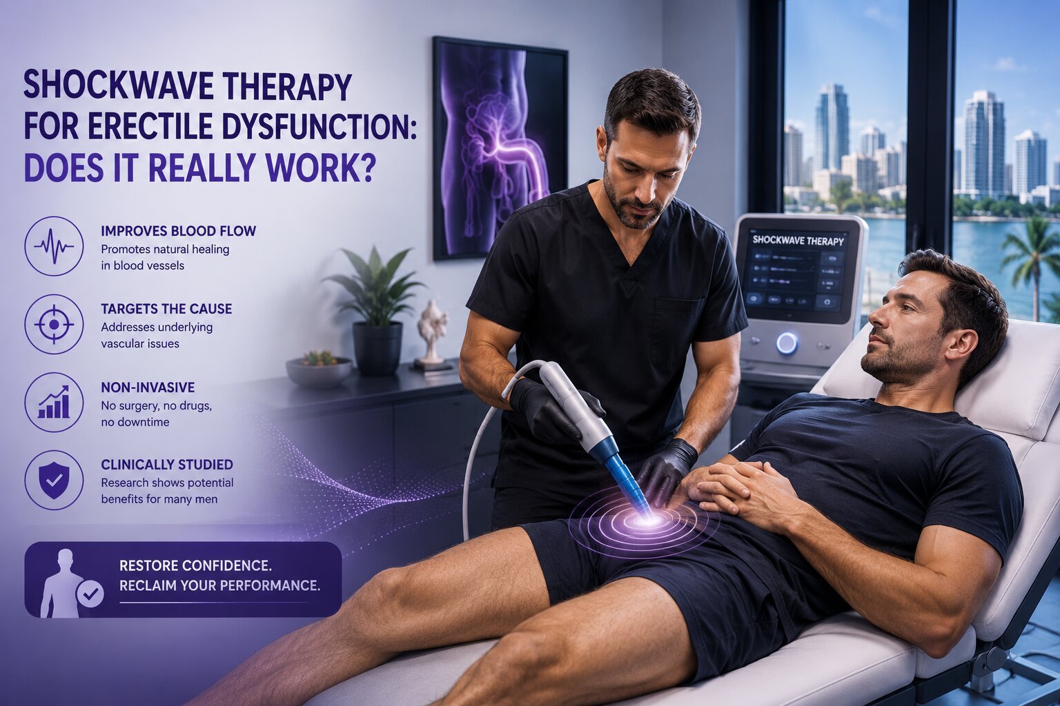 Shockwave therapy for erectile dysfunction evaluation